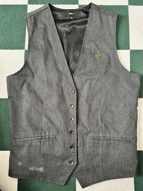 Obey Men's Grey Waistcoat Vest Medium